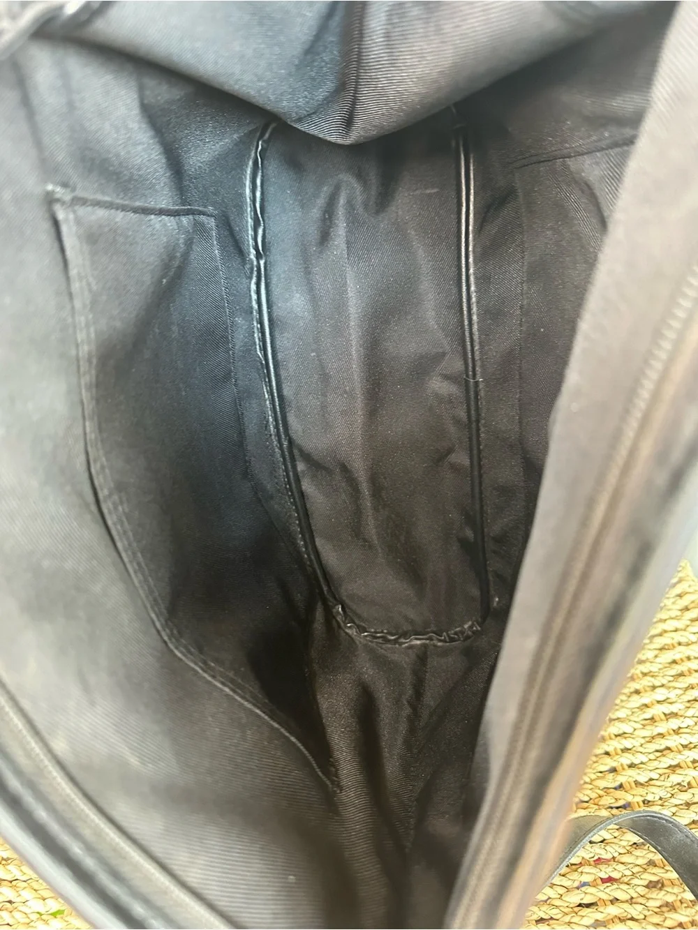 Longchamp Vintage Roseau Leather Shoulder Bag Black